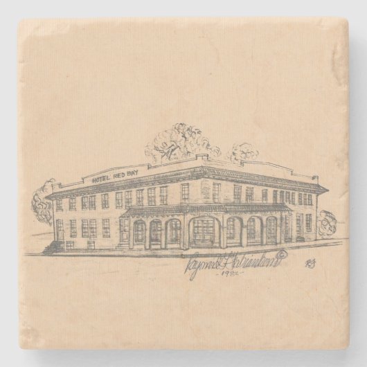 Hotel Red Bay Marble Stone Onderzetter (Voorkant)