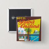 Hotel Reina Cristina ~ Algeciras Vierkante Button 5,1 Cm (Voorkant /achterkant)