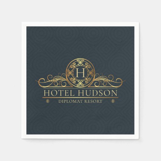 Hotel Resort Branding Luxury Monogrammed Servet (Voorkant)
