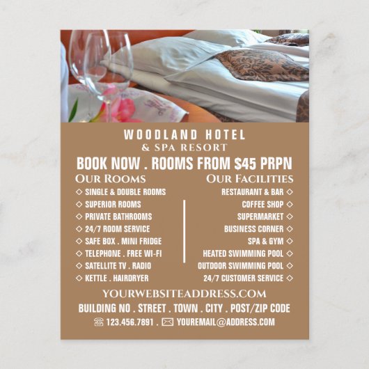Hotel Room, Hotel Accommodation Adverteren Flyer (Voorkant)