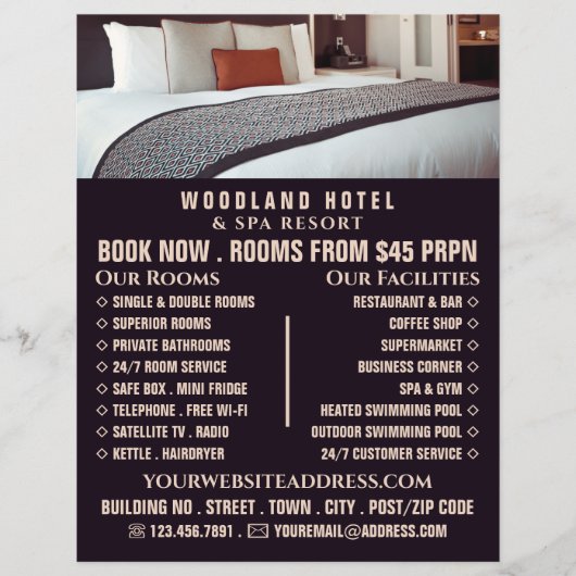 Hotel Room, Hotel Accommodation Adverteren Flyer (Voorkant)