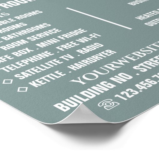 Hotel Room, Hotel Accommodation Adverteren Poster (Hoek)