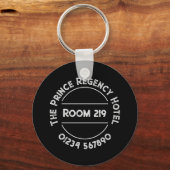 Hotel Room Keyring met Room Number Sleutelhanger (Voorkant)