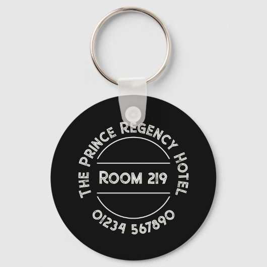 Hotel Room Keyring met Room Number Sleutelhanger (Achterkant)
