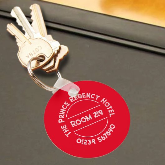 Hotel Room Keyring met Room Number Sleutelhanger