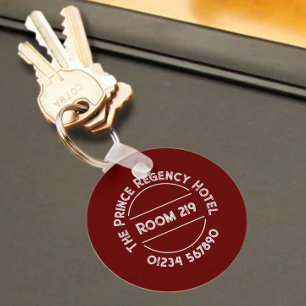 Hotel Room Keyring met Room Number Sleutelhanger