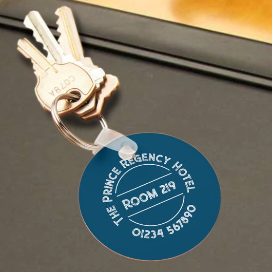 Hotel Room Keyring met Room Number Sleutelhanger