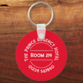 Hotel Room Keyring met Room Number Sleutelhanger (Voorkant)
