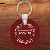 Hotel Room Keyring met Room Number Sleutelhanger (Voorkant)