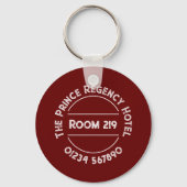 Hotel Room Keyring met Room Number Sleutelhanger (Achterkant)
