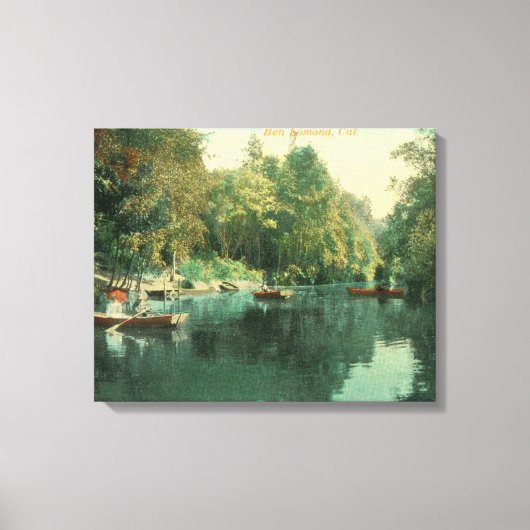 Hotel Rowardennan Guests Boating on Lake Canvas Afdruk (Voorkant)