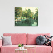 Hotel Rowardennan Guests Boating on Lake Canvas Afdruk (Insitu (Woonkamer))