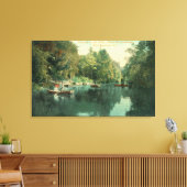 Hotel Rowardennan Guests Boating on Lake Canvas Afdruk (Insitu (Woonkamer))