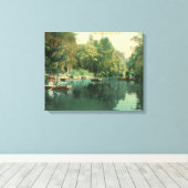 Hotel Rowardennan Guests Boating on Lake Canvas Afdruk (Insitu (Houten vloer))
