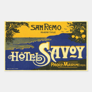 Hotel Savoy (San Remo Italië) Rechthoekige Sticker