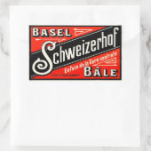 Hotel Schweizerhof (Bazel Bâle Zwitserland) Rechthoekige Sticker (Tas)