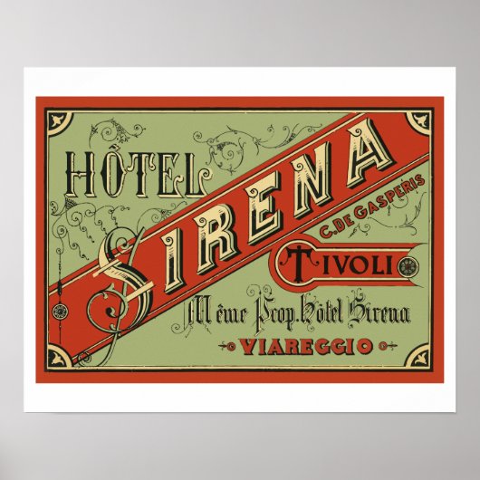 Hotel Sirena (Tivoli - Italië) Poster (Voorkant)