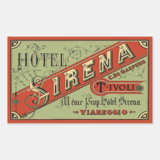 Hotel Sirena (Tivoli - Italië) Rechthoekige Sticker (Voorkant)