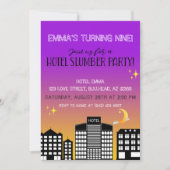 Hotel skyline girl slumber paarse ombre kaart (Voorkant)