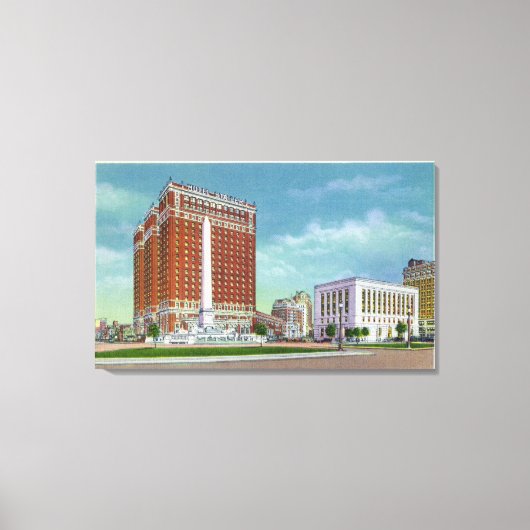 Hotel Statler en NY State Kantoor Bldg Canvas Afdruk (Voorkant)