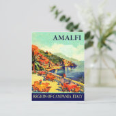 Hotel terrace in Amalfi, Campanië, Italië, reizen Briefkaart (Staand voorkant)