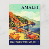 Hotel terrace in Amalfi, Campanië, Italië, reizen Briefkaart (Voorkant)