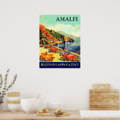 Hotel terrace in Amalfi, Campanië, Italië, reizen Poster (Keuken)