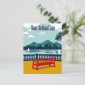 Hotel Terrace in San Sebastian, Spanje Briefkaart (Staand voorkant)