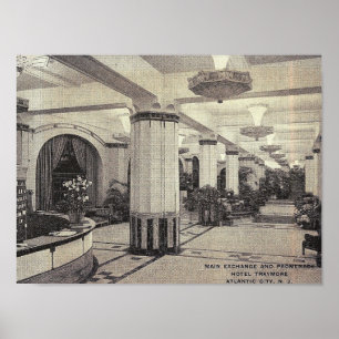 Hotel Traymore Lobby, Atlantic City, NJ Vintage Poster