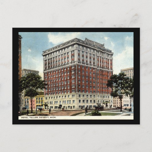 Hotel Tuller, Detroit 1917 Vintage Briefkaart (Voorkant)