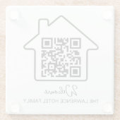 Hotel verwarming Gift | Gepersonaliseerde WiFi QR- Glazen Onderzetter (Achterkant)