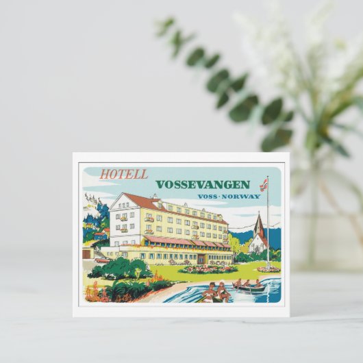 Hotel Vossevangen, Voss Noorwegen Briefkaart (Staand voorkant)