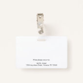 Hotel werknemer foto Bekleding ID naam Logo White Badge (Achterkant met clip)