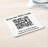 Hotel WiFi Details Plus QR-code Kartonnen Onderzetters (Schuin)