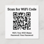 Hotel WiFi Details Plus QR Code Plus Adres op een Contactkaartje (Voorkant)