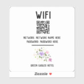 Hotel WiFi Sticker met QR-code (Vel)