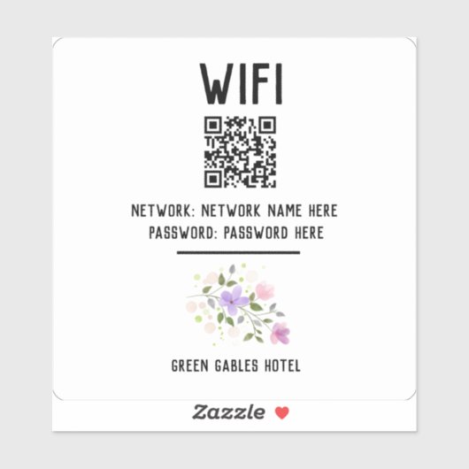 Hotel WiFi Sticker met QR-code (Vel)