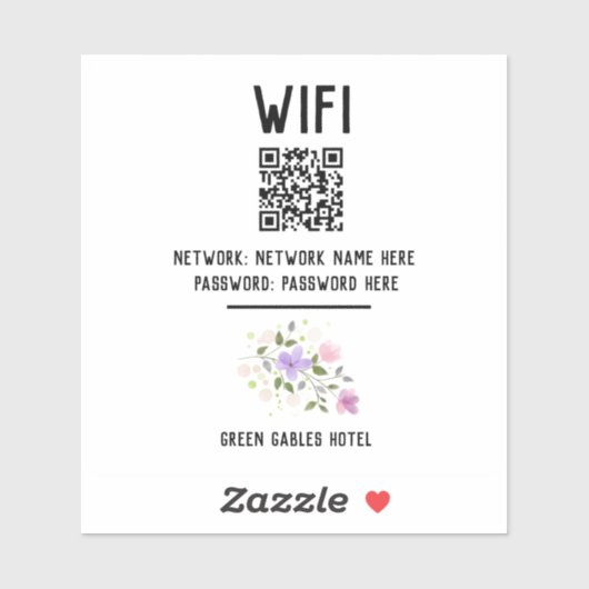 Hotel WiFi Sticker met QR-code (Vel)