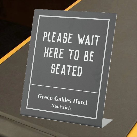 Hotel, ziekenhuisopname, restaurant, enz. reclamebord met voetstuk