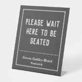 Hotel, ziekenhuisopname, restaurant, enz. reclamebord met voetstuk (Voorkant)