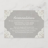 Hotelaccommodatie | Rustieke kant & grijs linnen Informatiekaartje (Voorkant)