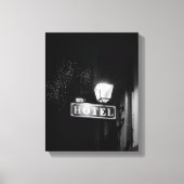  hotelbord, straatlicht en veel licht canvas afdruk (Voorkant)