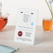 Hotelhanddoek en rookbord reclamebord met voetstuk (Insitu)