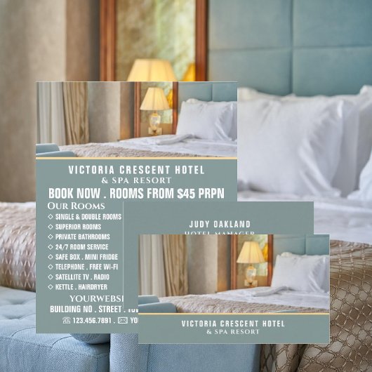 Hotelkamer, Hotelaccommodatie Reclamefolder Flyer
