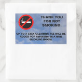 Hotelkamer rookbord rechthoekige sticker (Tas)