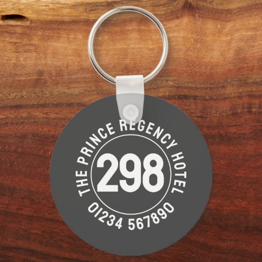 Hotelkamer Sleutelhanger met kamernummer (Voorkant)
