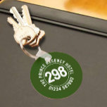 Hotelkamer Sleutelhanger met kamernummer<br><div class="desc">Sleutelhanger voor een hotel. Hotel Sleutelhanger met kamernummer. Guest House Keyring met hotelkamernummer. Sleutelhanger hotelkamer. Het nummer van de hotelkamer afgedrukt op een Keyring. Groene kleur.</div>