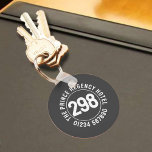 Hotelkamer Sleutelhanger met kamernummer<br><div class="desc">Sleutelhanger voor een hotel. Hotel Sleutelhanger met kamernummer. Guest House Keyring met hotelkamernummer. Sleutelhanger hotelkamer. Het nummer van de hotelkamer afgedrukt op een Keyring. Grijze kleur.</div>