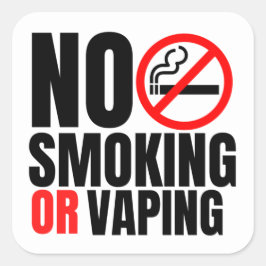 Hotelkamer zonder roken vierkante sticker