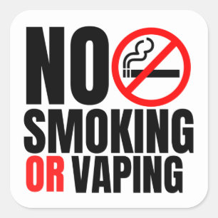 Hotelkamer zonder roken vierkante sticker